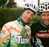 Erik Zabel im Palo Tunel Dress und Andreas Klier (Cervelo)